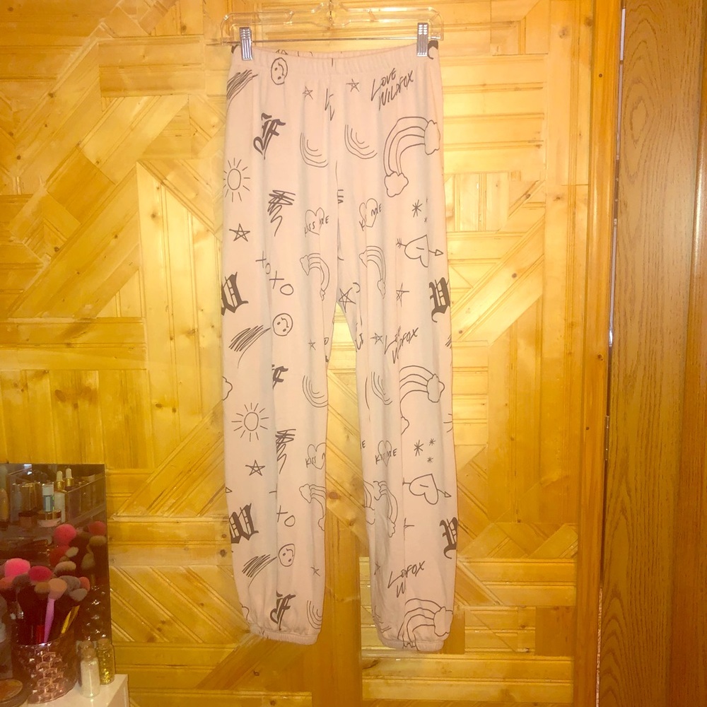 WILDFOX Graffiti Pink Sweats